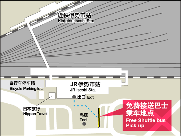 JR 伊势市站 免费接送巴士的乘车地点