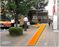 三島駅バス乗り場までの道のり