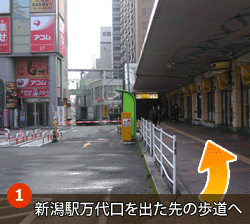 JR Niigata Station：Route to the bus stop